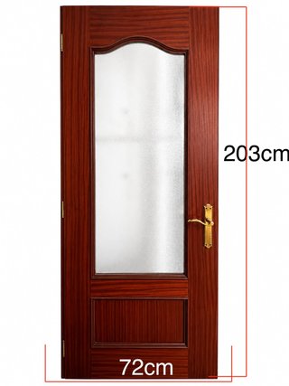 Puerta de madera con cristal