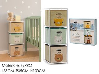 Set 3 Contenitori Salvaspazio Cameretta
