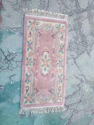 Alfombra rosa con flores 70 x 1"35 cm
