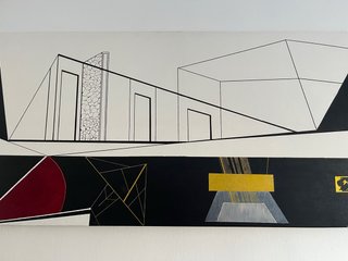 Cuadro abstracto geométrico Art Deco