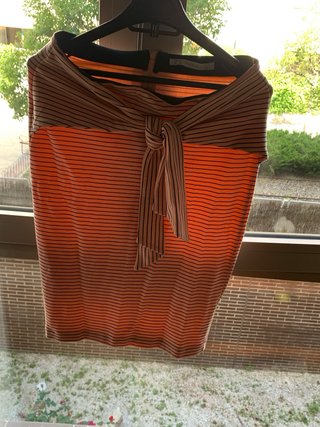 Falda Zara Talla S Naranja Rayas
