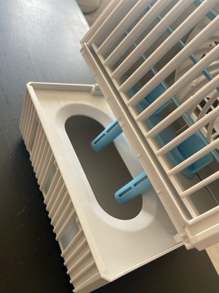 Ventilador Humidificador Azul y Blanco