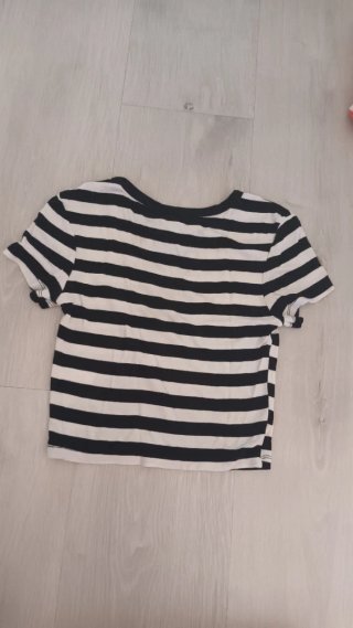 Camiseta Zara Rayas Blanco y Negro