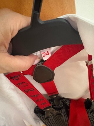 Traje Flamenco Bebé Blanco y Rojo