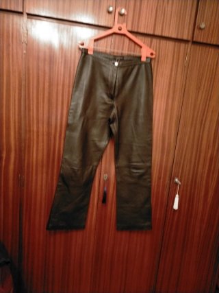 Pantalón de piel JENNY Talla 42 Marrón