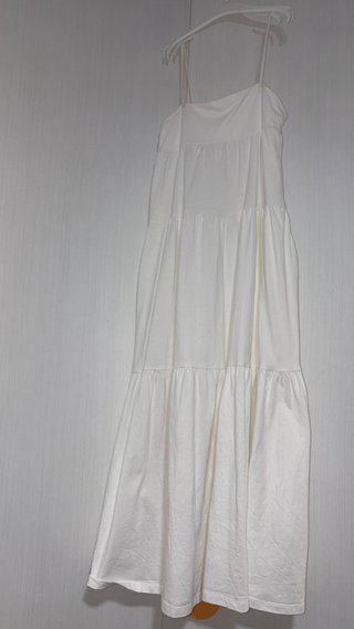 Vestido niña blanco tirantes largo talla 8-9