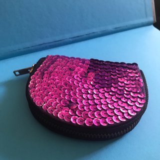Monedero vintage lentejuelas morado