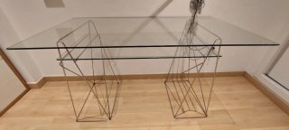 Mesa de escritorio cristal y metal