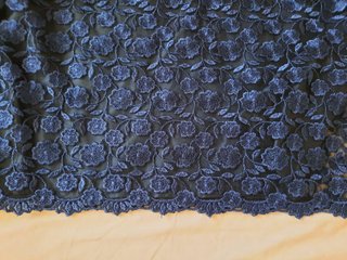 Blusa de encaje floral manga corta talla 42 forro