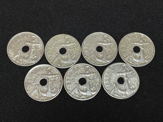 Lote 7 monedas diferentes * 50 ctos 1949 y 1963