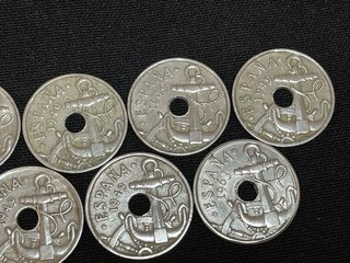 Lote 7 monedas diferentes * 50 ctos 1949 y 1963