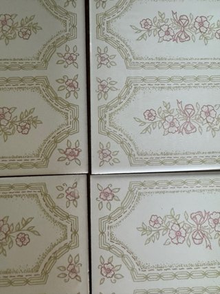 4 Azulejos Retro Florales