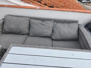 Conjunto de jardín ratán gris