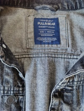 Cazadora vaquera Pull&Bear negra/gris Talla L