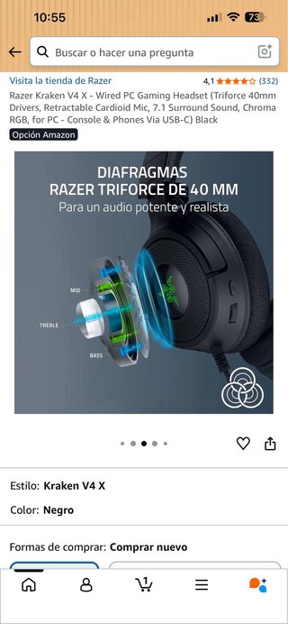 Auriculares Gaming Razer Kraken V4 X USB