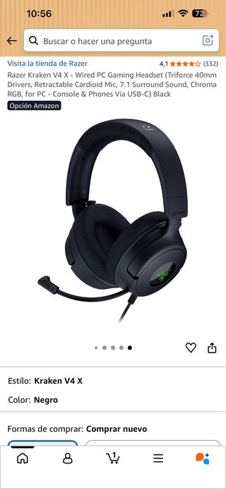 Auriculares Gaming Razer Kraken V4 X USB