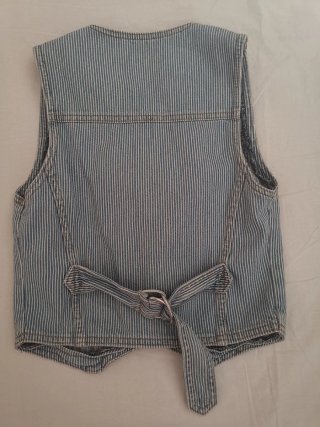 Gilet jeans righe bianche/blu taglia XXS
