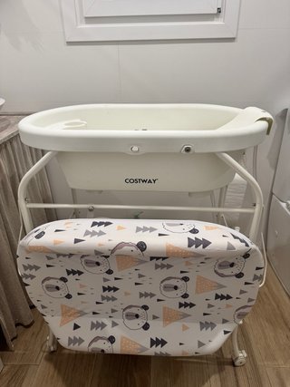 Bañera Plegable Bebé con Soporte y Ruedas