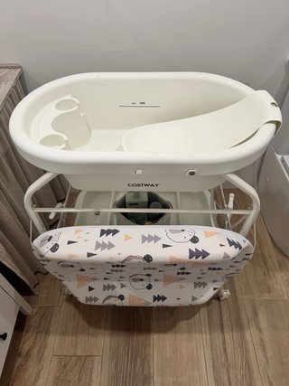 Bañera Plegable Bebé con Soporte y Ruedas