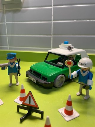 Playmobil Coche Policía Vintage Años 80