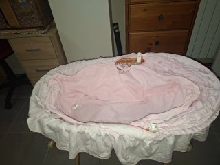Moisés Cuna Mimbre Rosa. Solo vestidura