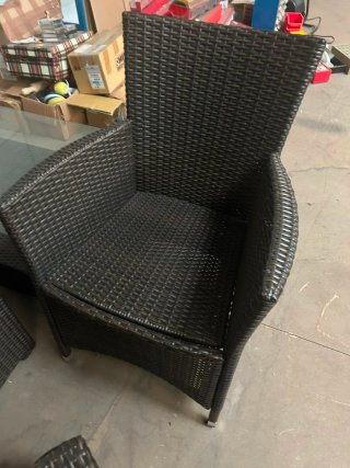 Conjunto Muebles Jardín Ratán y Cristal