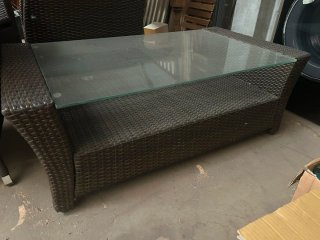 Conjunto Muebles Jardín Ratán y Cristal