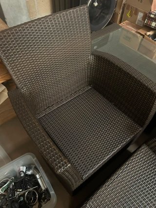 Conjunto Muebles Jardín Ratán y Cristal