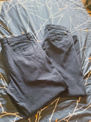 2 Pantalones de vestir azul marino