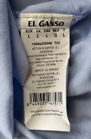 Camisa El Ganso Talla L Azul