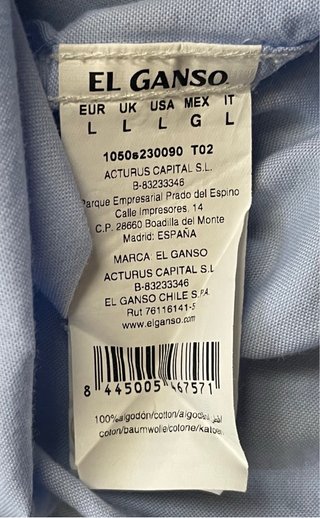 Camisa El Ganso Talla L Azul