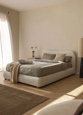 Cama tapizada con canapé abatible