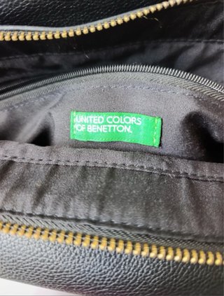 Bolso Benetton Negro Cocodrilo