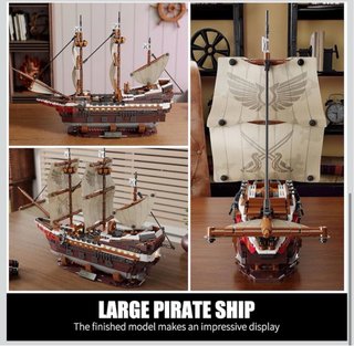 Set costruzione nave pirata con luci