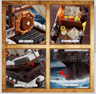 Set costruzione nave pirata con luci