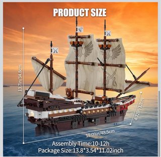 Set costruzione nave pirata con luci