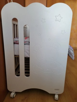 Cuna colecho blanca con ositos