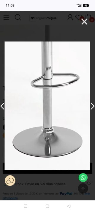 Taburete de aluminio y plástico