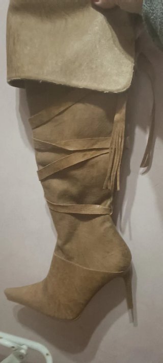 Zapatos Garque Beige/Oro Talla 39