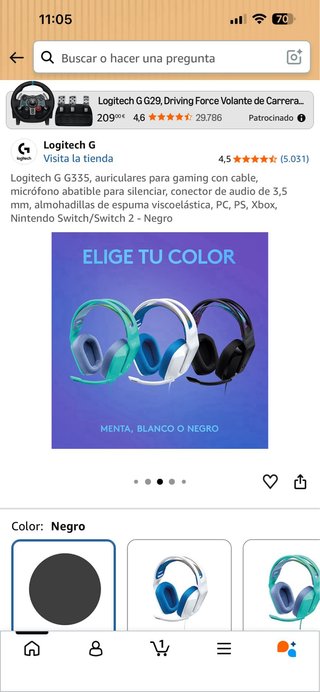 Auriculares Gaming Logitech G G335 Negro