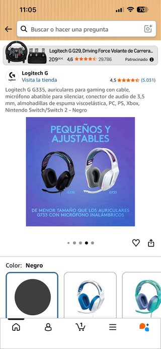 Auriculares Gaming Logitech G G335 Negro
