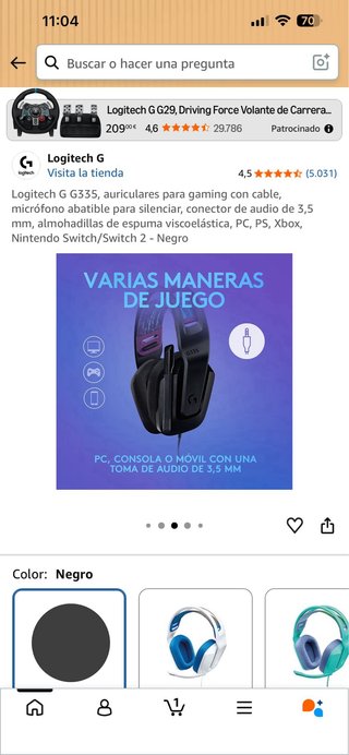 Auriculares Gaming Logitech G G335 Negro