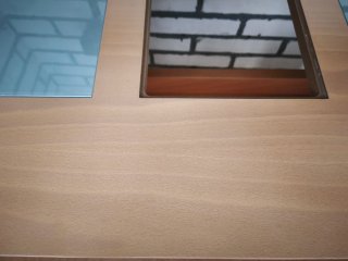 Mesa centro elevable madera y cristal