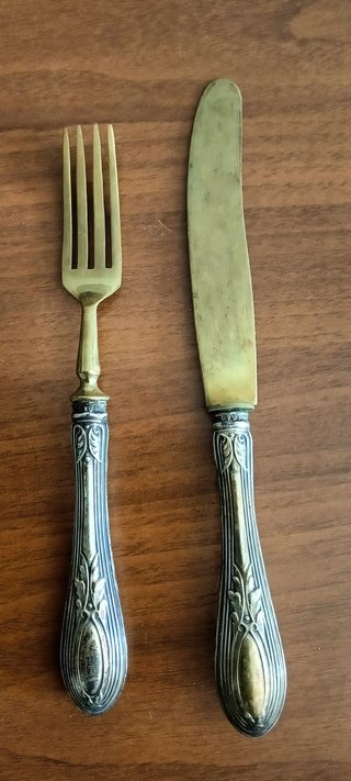 Set posate vintage oro e argento