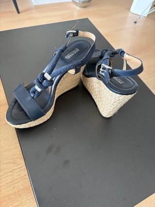 Sandalias Michael Kors Cuña Azul Marino