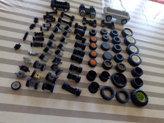 Lotto LEGO ruote, assi e chassis