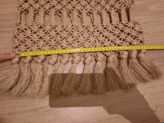 Bolso macramé hecho de fibra natural. Vintage
