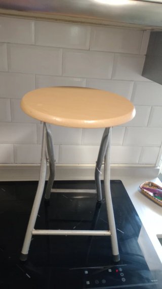 Banqueta plegable madera y metal
