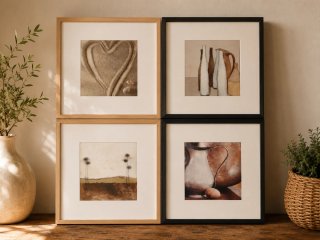 Pack de 4 cuadros decorativos con marco