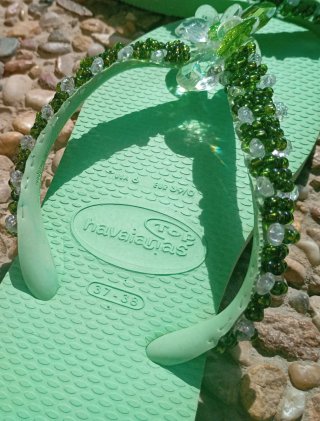 Havaianas Top Pedrería Verde Talla 37.5
